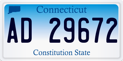 CT license plate AD29672