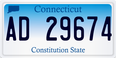 CT license plate AD29674