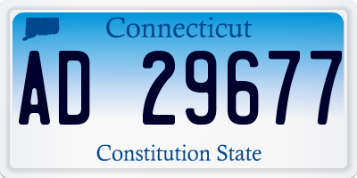 CT license plate AD29677