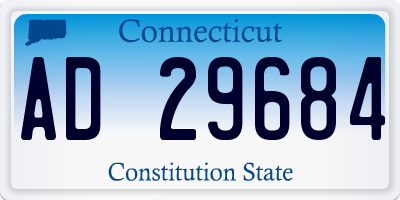CT license plate AD29684