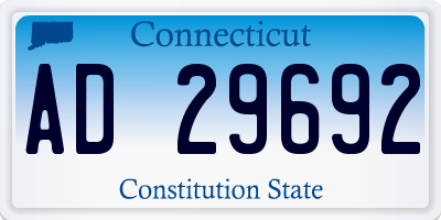 CT license plate AD29692
