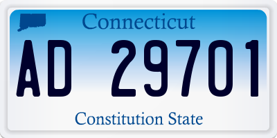 CT license plate AD29701