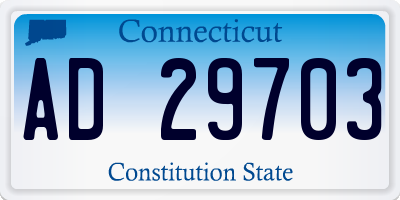 CT license plate AD29703