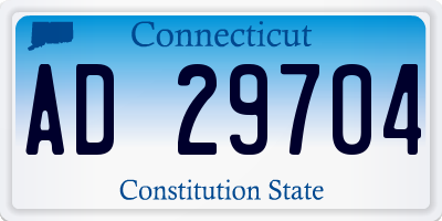 CT license plate AD29704