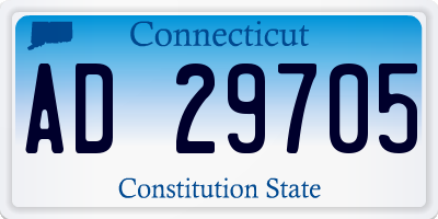 CT license plate AD29705