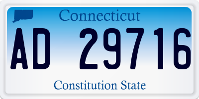 CT license plate AD29716