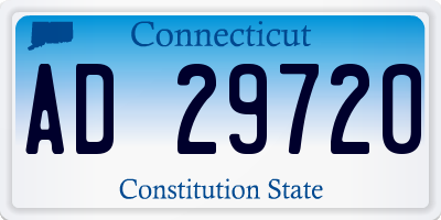 CT license plate AD29720