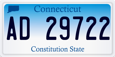 CT license plate AD29722