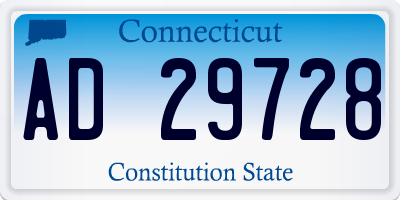 CT license plate AD29728