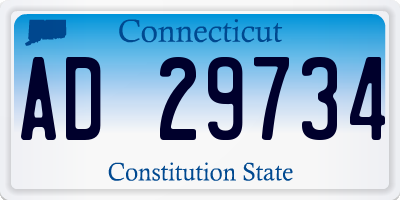CT license plate AD29734