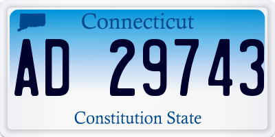 CT license plate AD29743