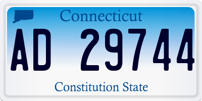 CT license plate AD29744