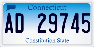 CT license plate AD29745