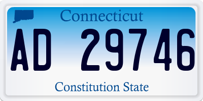 CT license plate AD29746