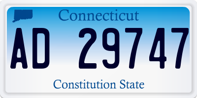 CT license plate AD29747