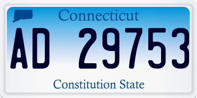 CT license plate AD29753