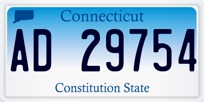 CT license plate AD29754
