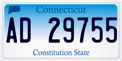 CT license plate AD29755