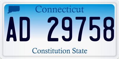 CT license plate AD29758