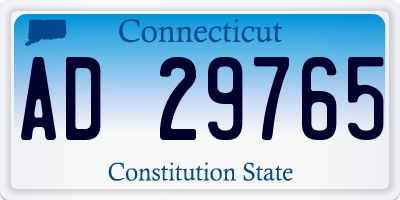 CT license plate AD29765