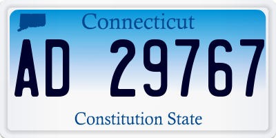 CT license plate AD29767