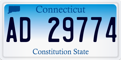 CT license plate AD29774