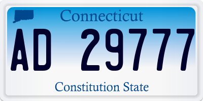 CT license plate AD29777