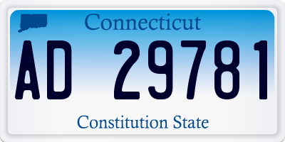CT license plate AD29781
