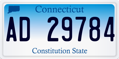 CT license plate AD29784