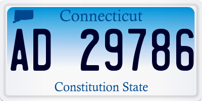 CT license plate AD29786