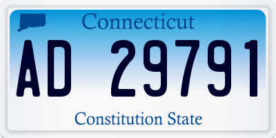 CT license plate AD29791