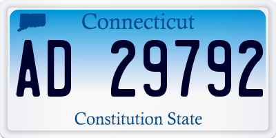 CT license plate AD29792