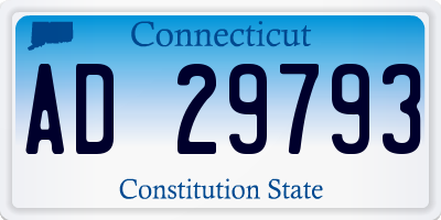 CT license plate AD29793