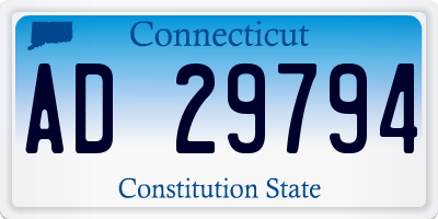 CT license plate AD29794