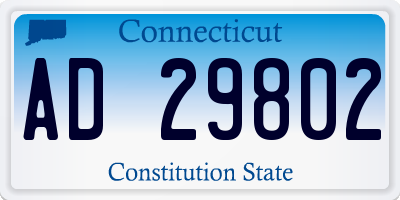 CT license plate AD29802