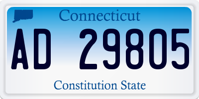 CT license plate AD29805