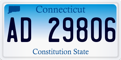 CT license plate AD29806