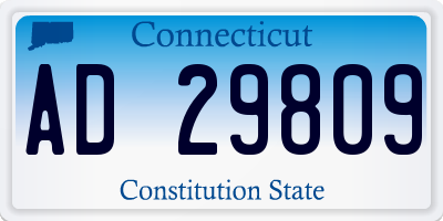 CT license plate AD29809