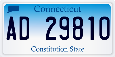 CT license plate AD29810