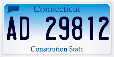 CT license plate AD29812
