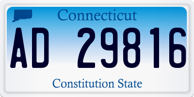 CT license plate AD29816