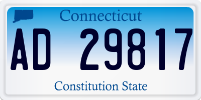 CT license plate AD29817