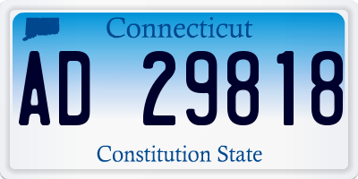 CT license plate AD29818