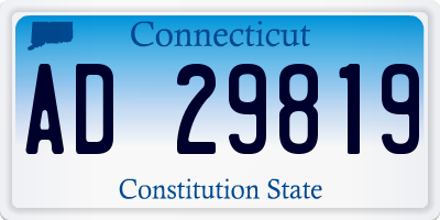CT license plate AD29819