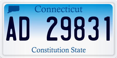 CT license plate AD29831