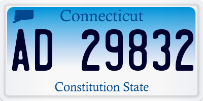 CT license plate AD29832
