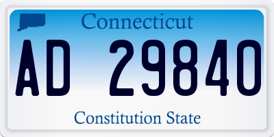 CT license plate AD29840