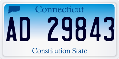 CT license plate AD29843