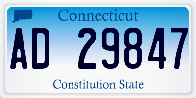 CT license plate AD29847