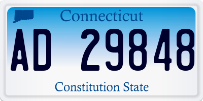CT license plate AD29848